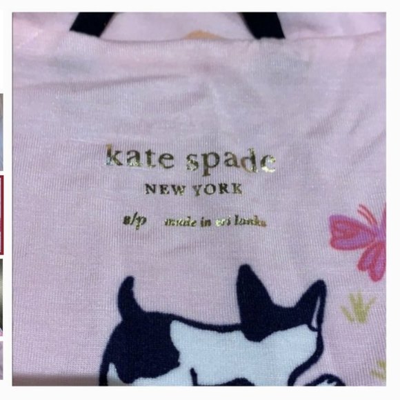 Kate Spade Picnic Printed Pink PJ Pajama Top S nwt - Picture 7 of 10